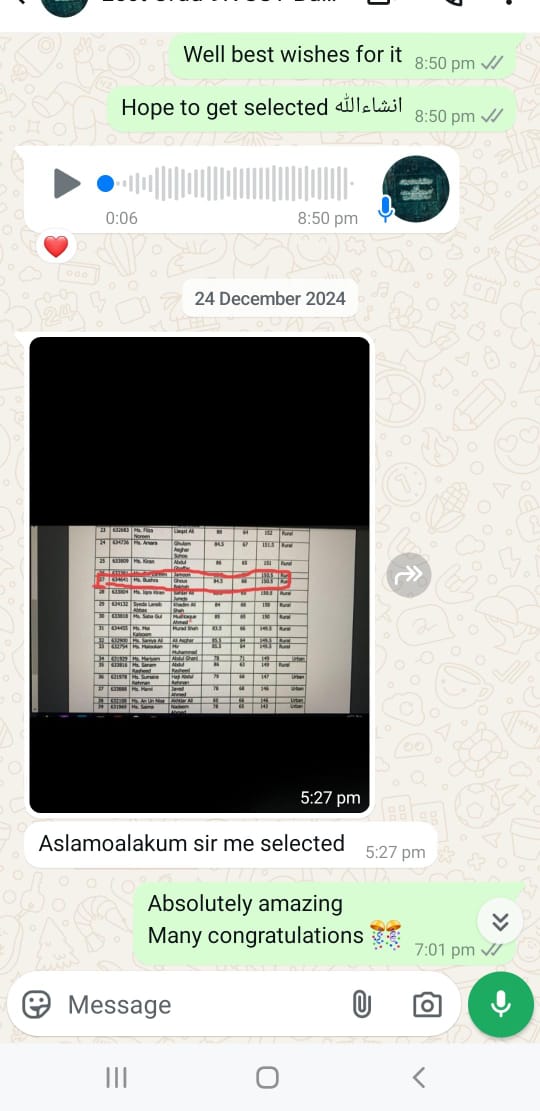 WhatsApp chat showing offer letter confirmation and 'Thanku sir' message
