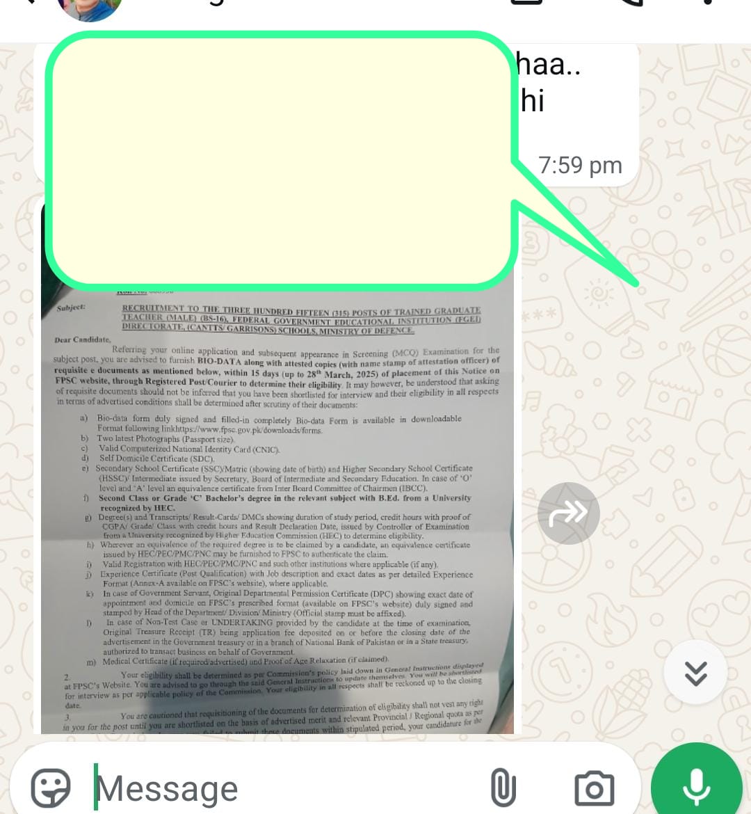 Screenshot of a student testimonial